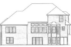 Exterior - Rear Elevation for European House Plan #31-109 - 4 bed, 4 bath