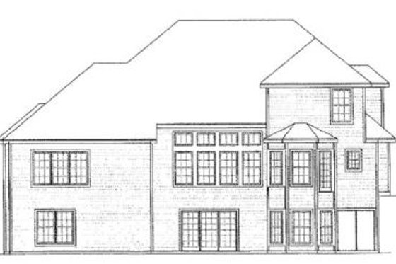 Exterior - Rear Elevation for European House Plan #31-109 - 4 bed, 4 bath