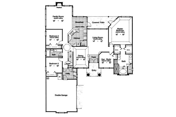 Floor Plan - Main Floor for European House Plan #417-236 - 3 bed, 2 bath