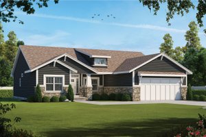Exterior - Front Elevation 3 for Craftsman House Plan #20-2412 - 3 bed, 2.5 bath