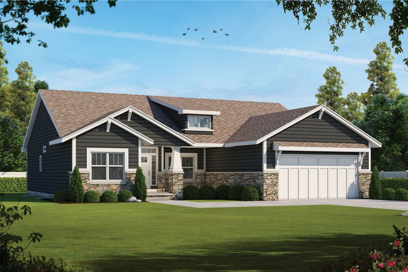 Architectural House Design - Exterior - Front Elevation 3 for Craftsman House Plan #20-2412 - 3 bed, 2.5 bath
