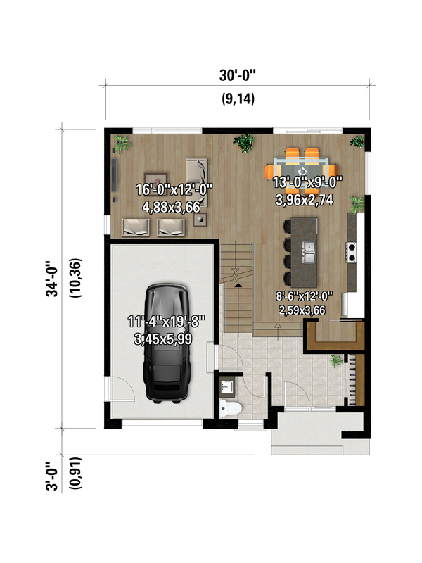Dream House Plan - Farmhouse Floor Plan - Main Floor Plan #25-5014