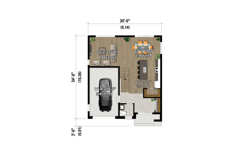 Dream House Plan - Floor Plan - Main Floor for Farmhouse House Plan #25-5014 - 3 bed, 2 bath