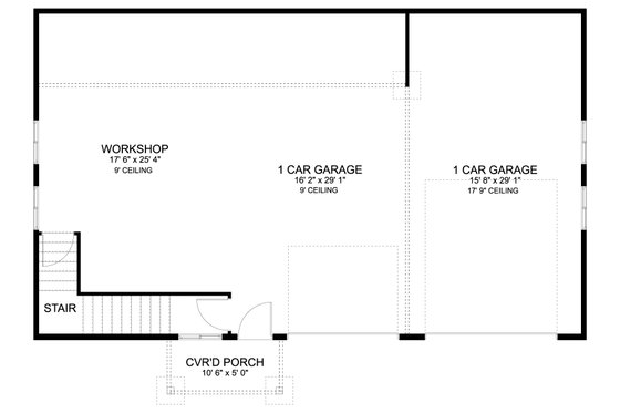 Floor Plan - Main Floor for Barndominium House Plan #1060-186 - 2 bed, 1 bath