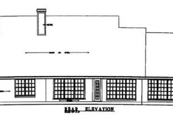 Exterior - Rear Elevation for Traditional House Plan #42-259 - 4 bed, 2 bath