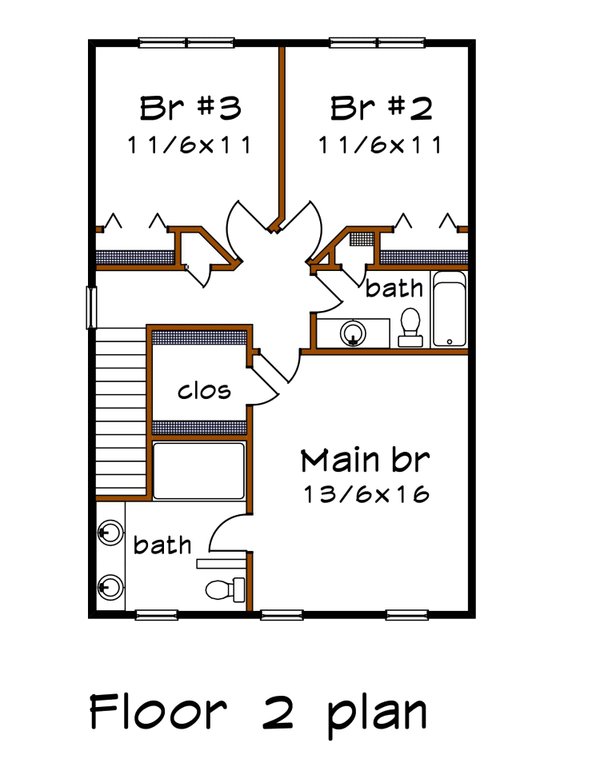 Home Plan - Craftsman Floor Plan - Upper Floor Plan #79-306