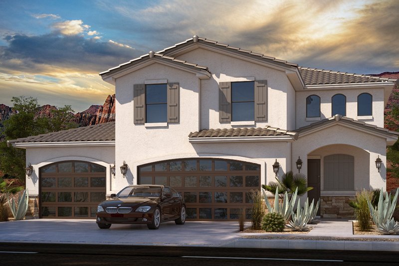 Dream House Plan - Mediterranean Exterior - Front Elevation Plan #1073-21