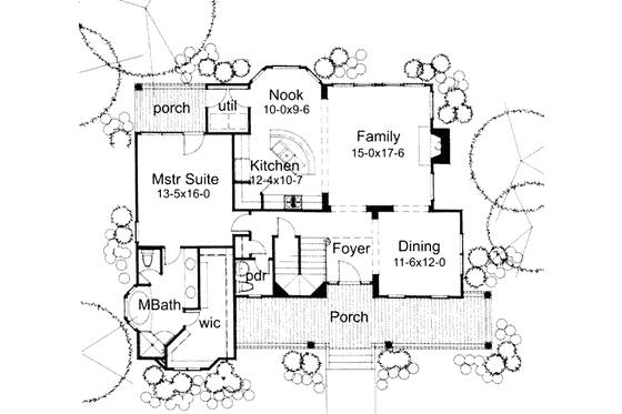 Floor Plan - Main Floor for Country House Plan #120-144 - 3 bed, 3 bath