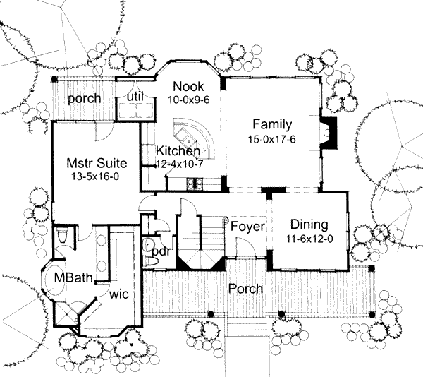 House Plan Design - Country Floor Plan - Main Floor Plan #120-144