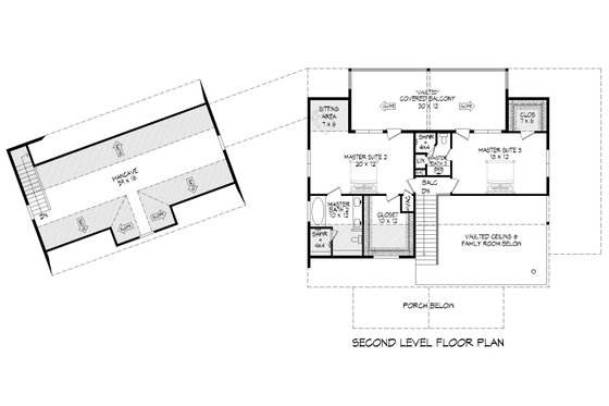 Floor Plan - Upper Floor for Country House Plan #932-650 - 3 bed, 3.5 bath