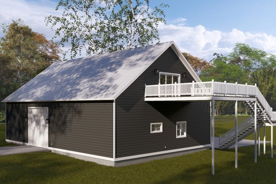 Exterior - Rear Elevation 1 for Farmhouse House Plan #1060-340, 1 bath