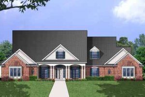Southern Exterior - Front Elevation Plan #40-369