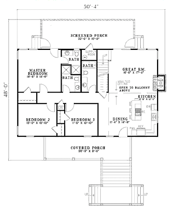 Cottage Floor Plan - Main Floor Plan #17-2344