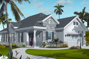 Cottage Exterior - Front Elevation Plan #23-2214