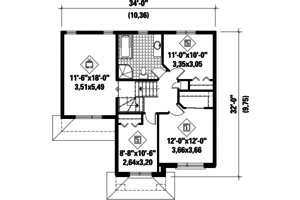 Floor Plan - Upper Floor for Contemporary House Plan #25-4276 - 3 bed, 1 bath