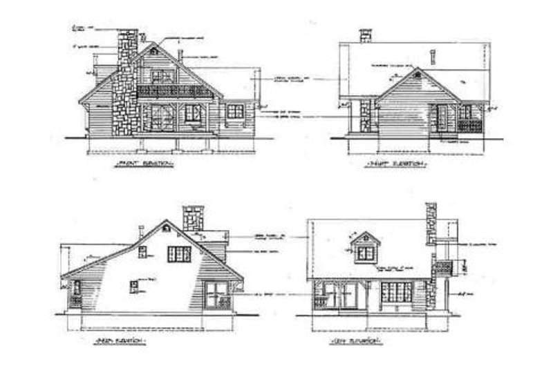 House Blueprint - Exterior - Rear Elevation for Cottage House Plan #47-101 - 3 bed, 2 bath