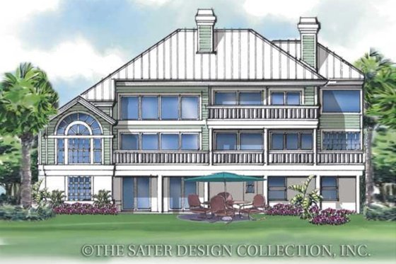 Exterior - Rear Elevation 1 for Country House Plan #930-33 - 3 bed, 3.5 bath