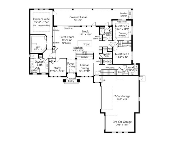 Architectural House Design - Southern Floor Plan - Main Floor Plan #938-127