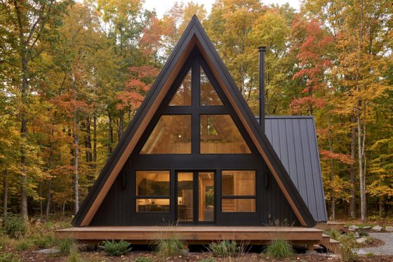 Exterior - Rear Elevation for Cabin House Plan #1114-119 - 2 bed, 2 bath