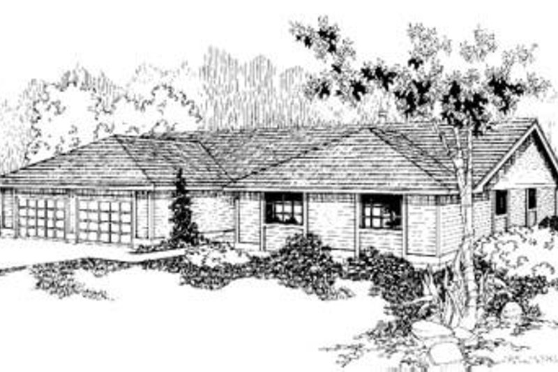 House Blueprint - Ranch Exterior - Front Elevation Plan #60-370
