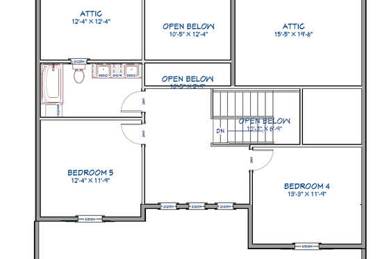 Floor Plan - Lower Floor for Farmhouse House Plan #1109-15 - 5 bed, 3 bath