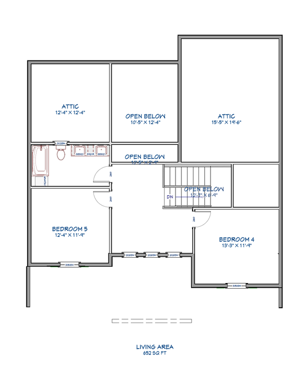 Farmhouse Floor Plan - Lower Floor Plan #1109-15