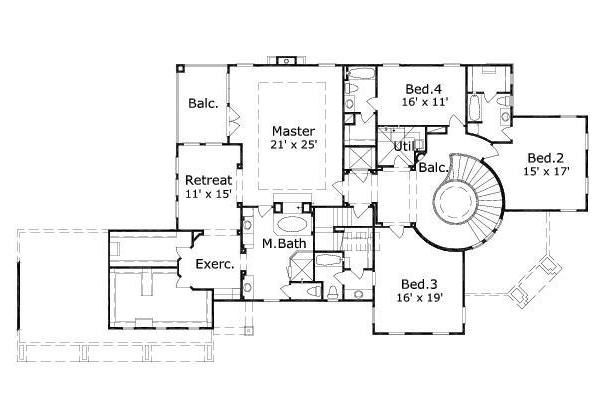 European Floor Plan - Upper Floor Plan #411-388