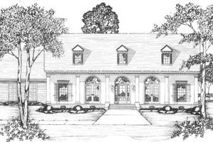 Southern Exterior - Front Elevation Plan #36-342