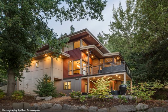 Exterior - Rear Elevation for Contemporary House Plan #48-656 - 4 bed, 3.5 bath