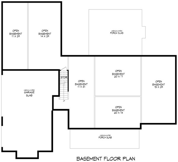 Farmhouse Floor Plan - Lower Floor Plan #932-1125