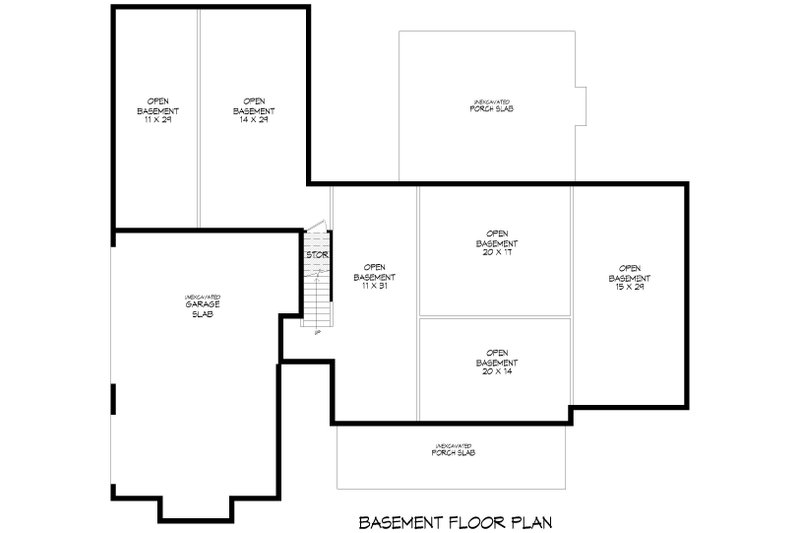 Home Plan - Floor Plan - Lower Floor for Farmhouse House Plan #932-1125 - 3 bed, 2.5 bath