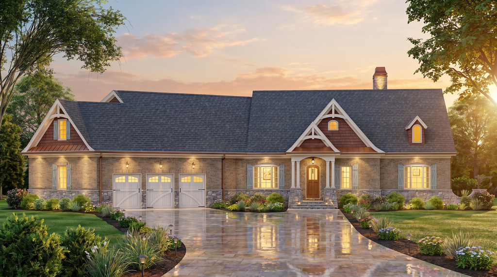 Exterior - Front Elevation 2 for Cottage House Plan #119-483 - 3 bed, 2.5 bath