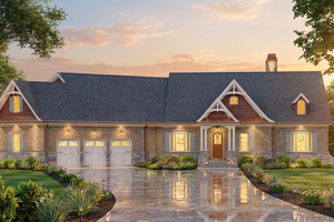 Architectural House Design - Exterior - Front Elevation for Cottage House Plan #119-483 - 3 bed, 2.5 bath