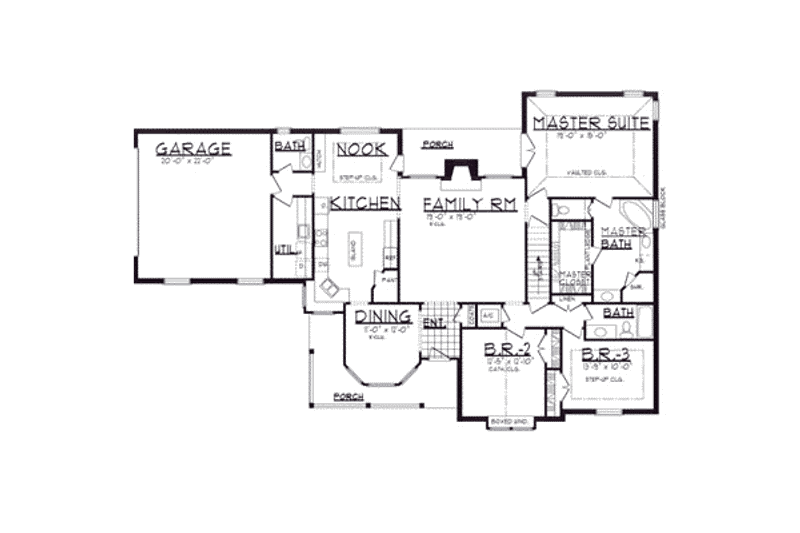 House Plan Design - Floor Plan - Main Floor for Traditional House Plan #62-120 - 3 bed, 2.5 bath