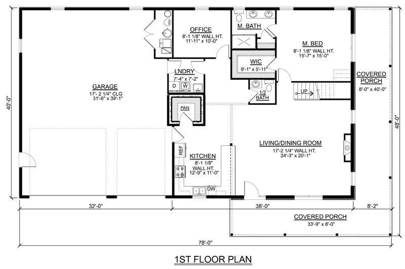 Dream House Plan - Floor Plan - Main Floor for Barndominium House Plan #1064-111 - 3 bed, 2.5 bath