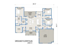 Floor Plan - Main Floor for Farmhouse House Plan #1103-2 - 3 bed, 2.5 bath