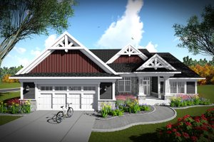 Ranch Exterior - Front Elevation Plan #70-1464