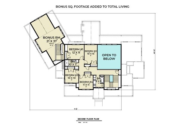 House Plan Design - Farmhouse Floor Plan - Upper Floor Plan #1070-135