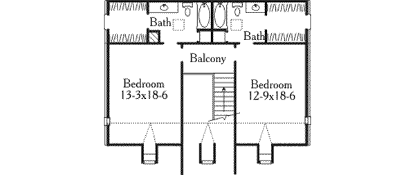 Architectural House Design - Southern Floor Plan - Upper Floor Plan #406-223