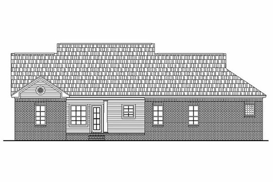 Exterior - Rear Elevation for Ranch House Plan #21-141 - 3 bed, 2 bath