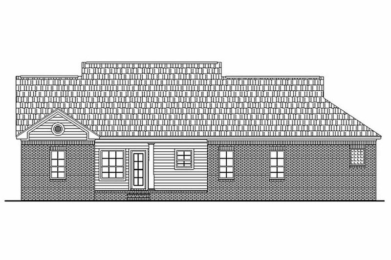House Blueprint - Exterior - Rear Elevation for Ranch House Plan #21-141 - 3 bed, 2 bath