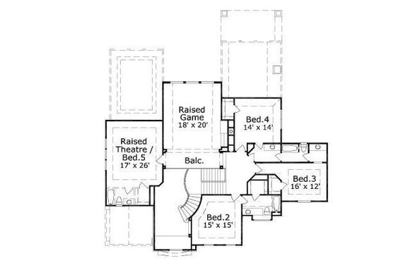 Floor Plan - Upper Floor for European House Plan #411-667 - 5 bed, 3.5 bath