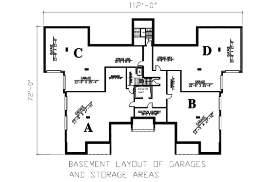 Floor Plan - Lower Floor for European House Plan #138-266 - 3 bed, 2 bath