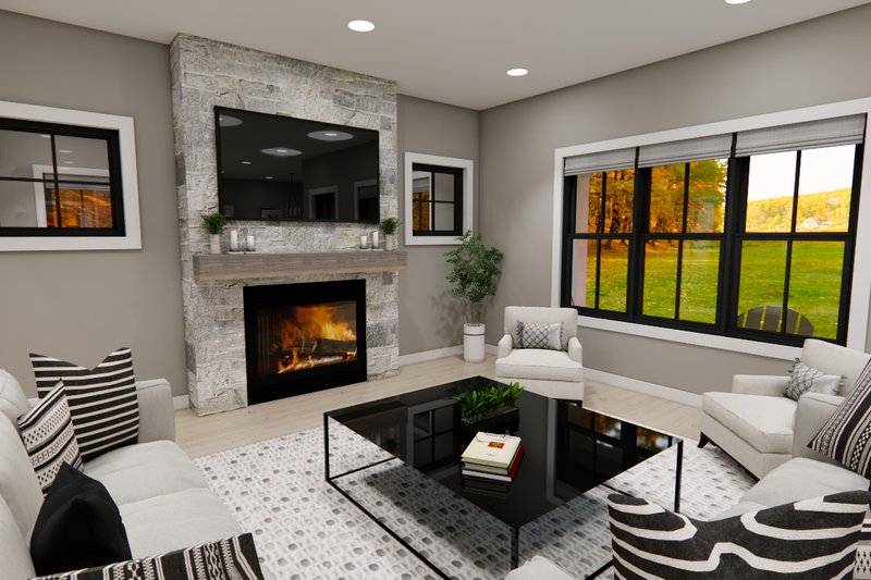 Dream House Plan - Interior - Family Room for Farmhouse House Plan #51-1366 - 4 bed, 3.5 bath