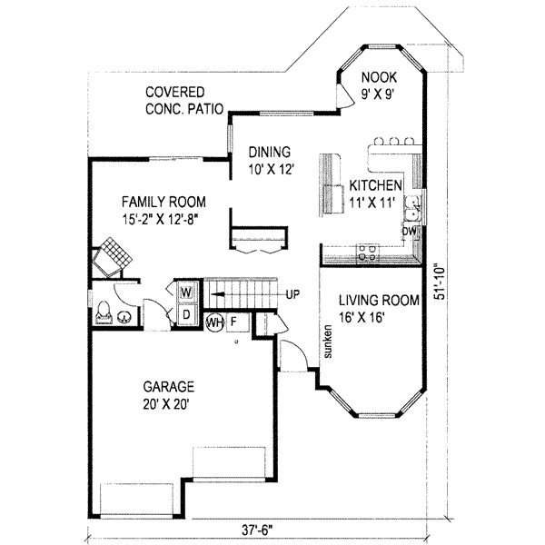 House Design - Traditional Floor Plan - Main Floor Plan #117-193