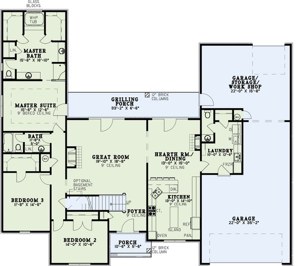 House Blueprint - Traditional Floor Plan - Main Floor Plan #17-3457