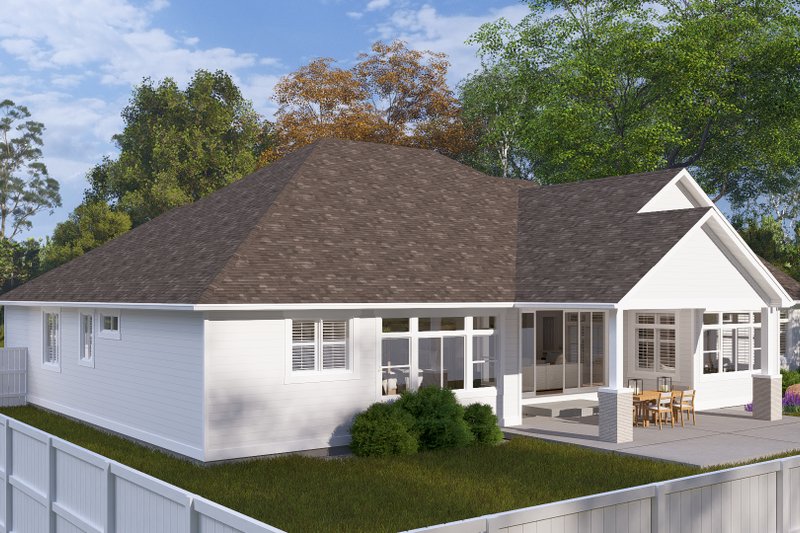 House Blueprint - Exterior - Rear Elevation 1 for Farmhouse House Plan #1060-361 - 4 bed, 3.5 bath