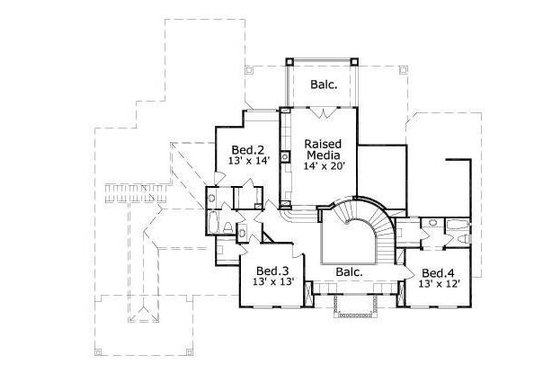 Floor Plan - Upper Floor for Colonial House Plan #411-329 - 4 bed, 3.5 bath