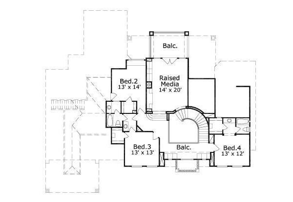 Colonial Floor Plan - Upper Floor Plan #411-329