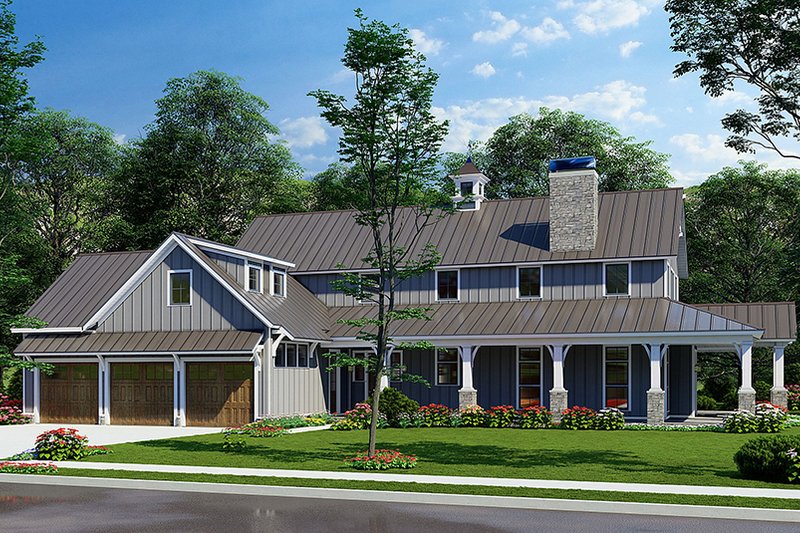 Dream House Plan - Exterior - Other Elevation 1 for Farmhouse House Plan #923-257 - 3 bed, 3.5 bath